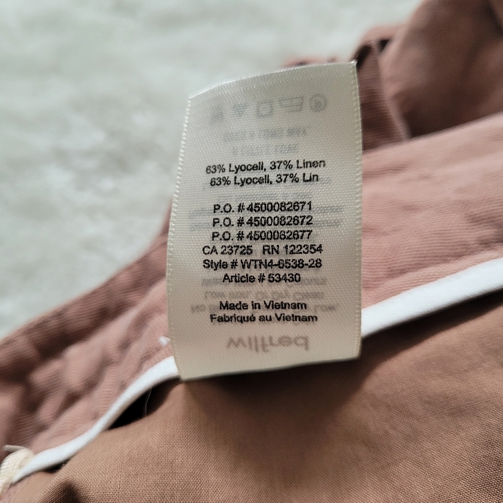 Aritzia Wilfred Allegra Lyocell Linen Blend Shorts in Nutmeg Sz 2 - Picture 12 of 12